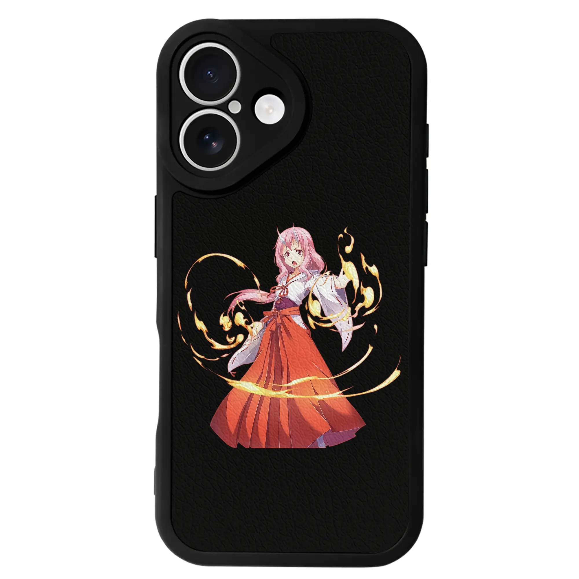 転生したらスライムだった件 グッズ,シュナ - IPhone 16シリーズ対応 ・ シリコンスマホケース ・ レザー調 ・ 高精度フィット ・ 耐衝撃 ・ ワイヤレス充電対応 ・ 精密カット